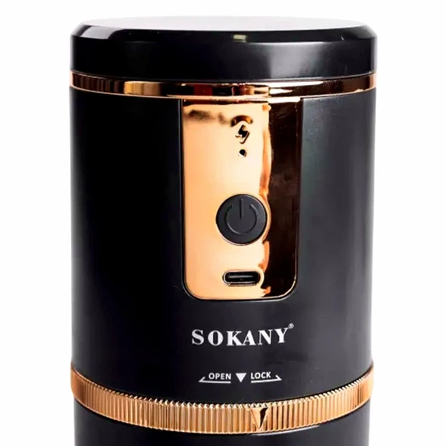 Кавомолка електрична ножова 1200 мАг USB 250мл чорна для дрібного помелу Sokany SK-04026 - зображення 8