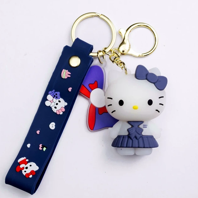 Дитячий брелок Hello Kitty силікон 4x6см для ключів сумки рюкзака рандомний колір - Фото 5 Дитячий брелок Hello Kitty силікон 4x6см для ключів сумки рюкзака рандомний колір - зображення 5