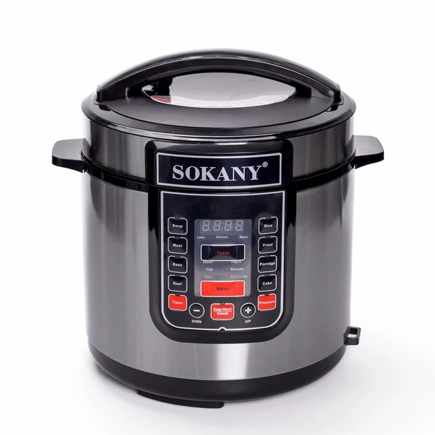 Электрическая мультиварка 1000 Вт 7л антипригарное покрытие для дома Sokany SK-07053 серебристый - изображение 2