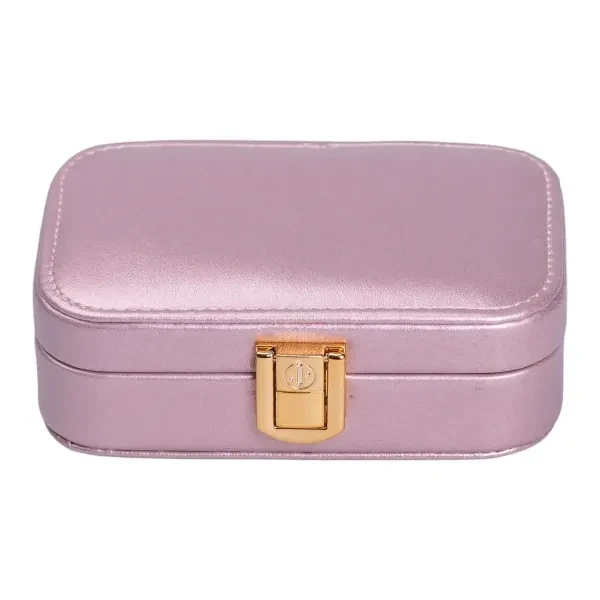 Шкатулка-органайзер для украшений из экокожи с накидным замком 12х7,5х4 см, розовый - Фото 3 Шкатулка-органайзер для украшений из экокожи с накидным замком 12х7,5х4 см, розовый - изображение 3