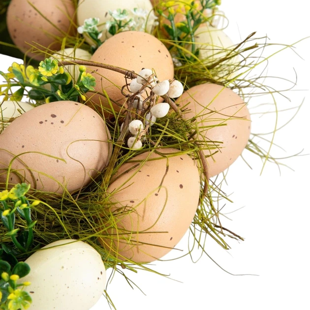 Вінок великодній Homla Natural Joy з бежевими яйцями 32 см (5906496765285) - зображення 3