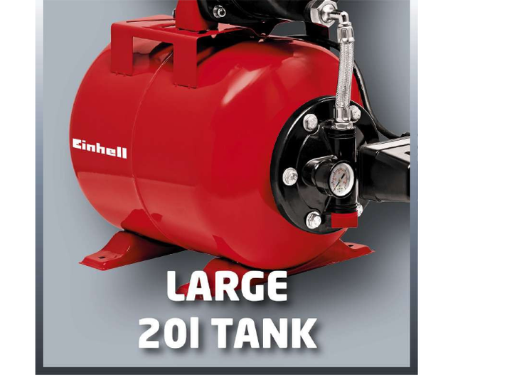Насосна станція , Einhell GC-WW 6538, 650 Вт, 3800 л/год, вис. 36 м, глиб. 8 м, бак 20 л - Фото 2 Насосна станція , Einhell GC-WW 6538, 650 Вт, 3800 л/год, вис. 36 м, глиб. 8 м, бак 20 л - изображение 2