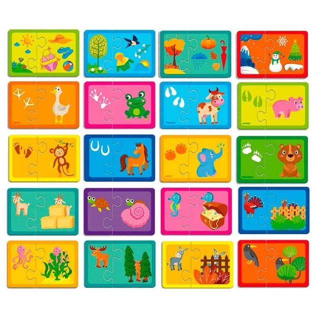 Пазлы Vladi Toys "Найди пару. Времена года. Чьи следы? Кто спрятался" 21 пазл VT5003-04 - Фото 3 Пазлы Vladi Toys "Найди пару. Времена года. Чьи следы? Кто спрятался" 21 пазл VT5003-04 - изображение 3