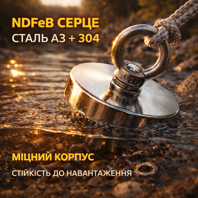 Неодимовий магніт 120 мм 450 кг круглий потужний з кільцем NdFeB з нікелевим покриттям для кріплення, майстерні, виробництва, магнітний брусок для утримання металевих деталей - зображення 2