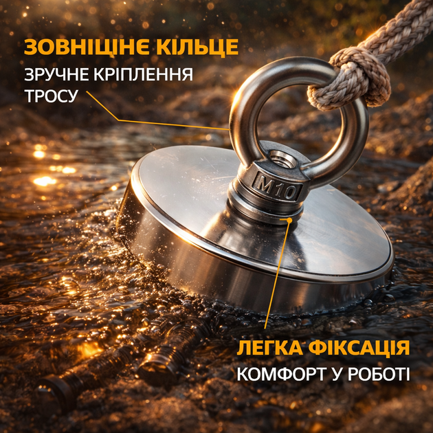 Неодимовий магніт 120 мм 450 кг круглий потужний з кільцем NdFeB з нікелевим покриттям для кріплення, майстерні, виробництва, магнітний брусок для утримання металевих деталей - зображення 4