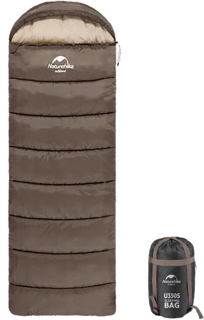 Спальник з капюшоном Naturehike U350 NH20MSD07, (1°C), лівий, коричневий - Фото 1 Спальник з капюшоном Naturehike U350 NH20MSD07, (1°C), лівий, коричневий - зображення 1