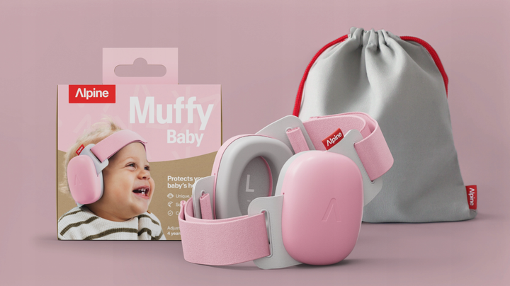 Защитные наушники для младенцев Alpine Muffy Baby - детские звукоизолирующие наушники от шума для детей 3 месяца - 4 года (розовые - изображение 2