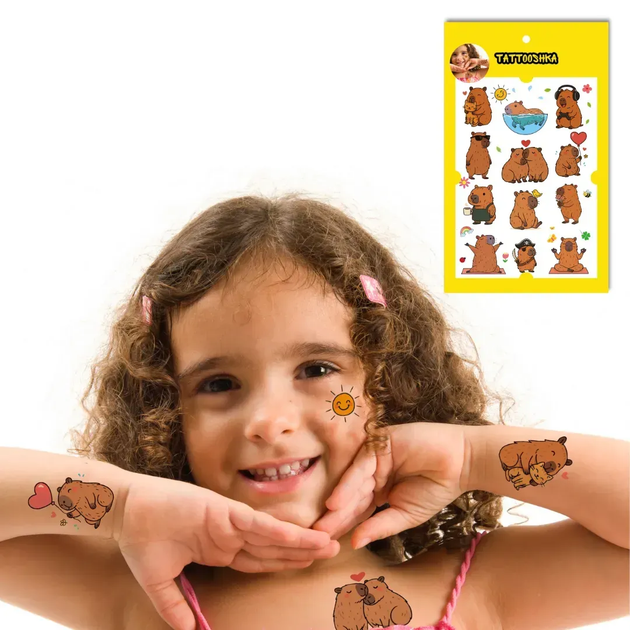 Тату временное в наборе Капибара Tattooshka LB-197 Разноцветный shop (4829000018664) - изображение 2