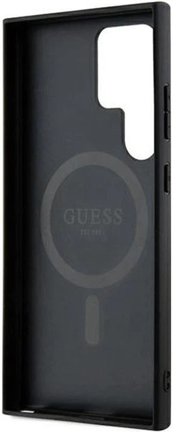 Панель Guess Leather Metal Logo MagSafe для Samsung Galaxy S24 Ultra S928 Black (3666339241476) - зображення 2