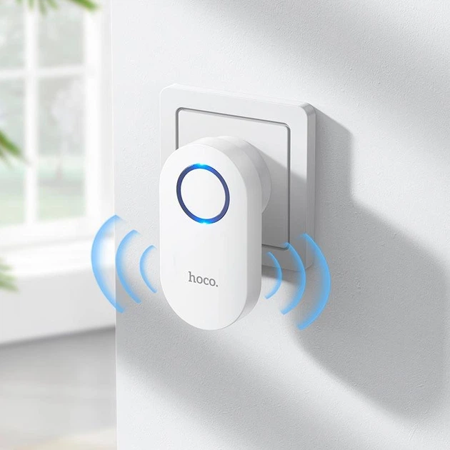 Дверний дзвінок Hoco HI25 wireless doorbell (6 month, 20m) White - Фото 5 Дверний дзвінок Hoco HI25 wireless doorbell (6 month, 20m) White - зображення 5