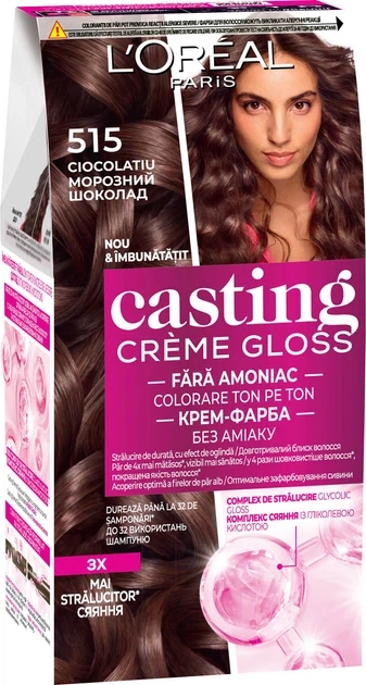 Фарба догляд для волосся L'Oreal Paris Casting Creme Gloss № 515 "Крижана Моко" - Фото 1 Фарба догляд для волосся L'Oreal Paris Casting Creme Gloss № 515 "Крижана Моко" - зображення 1