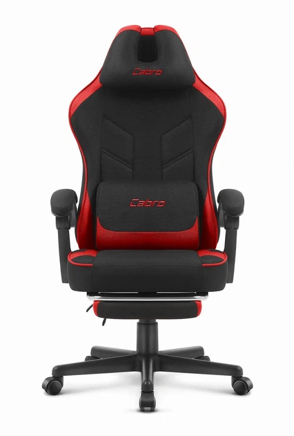 Геймерське крісло Cabro C504 BLACK RED тканина Чорно-Червоний - Фото 3 Геймерське крісло Cabro C504 BLACK RED тканина Чорно-Червоний - изображение 3
