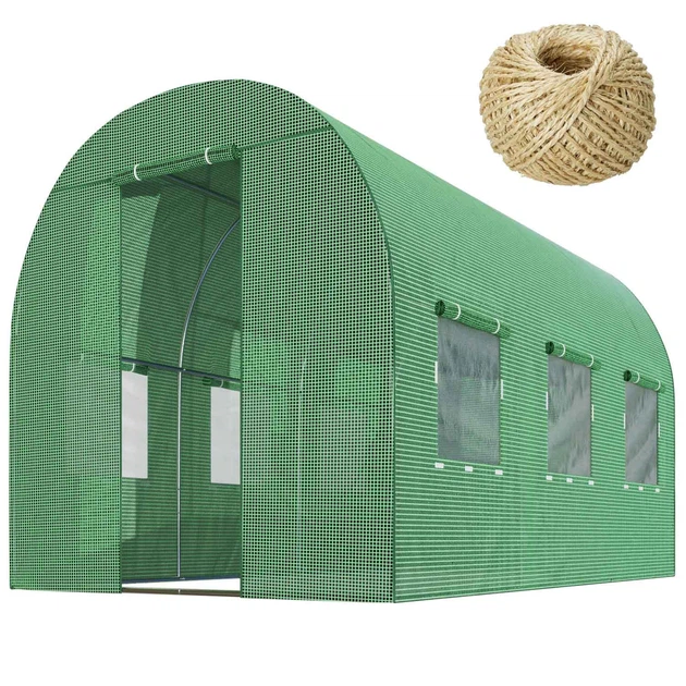 Посилена теплиця садова 2 x 3.5 м 7 м² Plonos зелена - Фото 1 Посилена теплиця садова 2 x 3.5 м 7 м² Plonos зелена - зображення 1