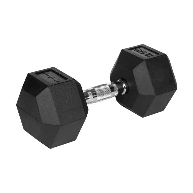 Гантелі чавунні прогумовані HEX 2х12,5 кг Rebel Active RBA-2325-12.5 - изображение 3