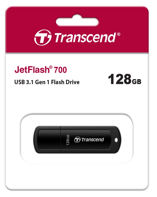 Накопичувач Transcend 128GB USB 3.1 Type-A JetFlash 700 Чорний (643139) - изображение 4