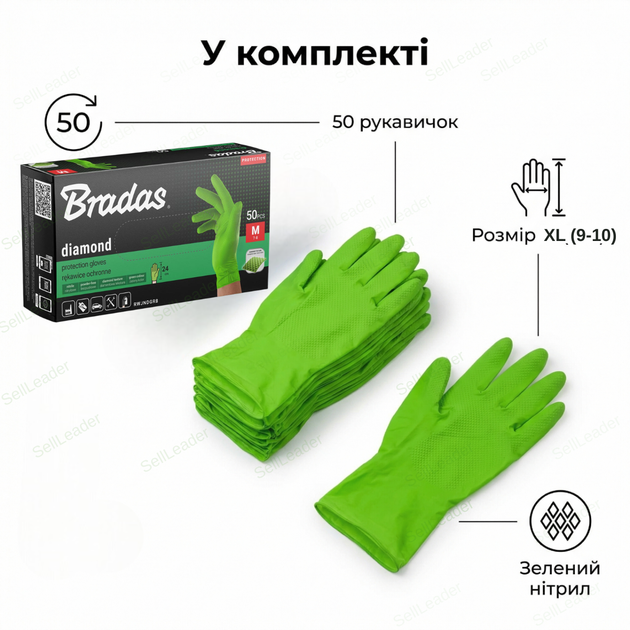 Нитриловые перчатки XL размер 9-10 без пудры и латекса одноразовые для химикатов автосервиса защитные 50 шт - изображение 9
