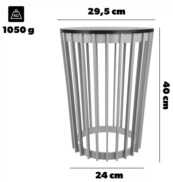 Квітник Kadax Aytre + чорна стільниця 40 см Платиновий K12544 (5906638323069) - зображення 3