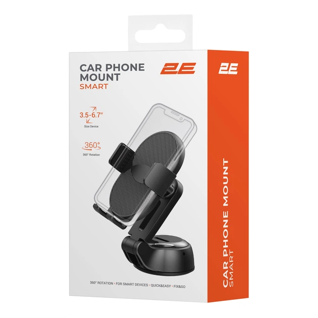 Автомобильный держатель для смартфона 2E Smart 3.5-6.7", черный (644334) - изображение 9