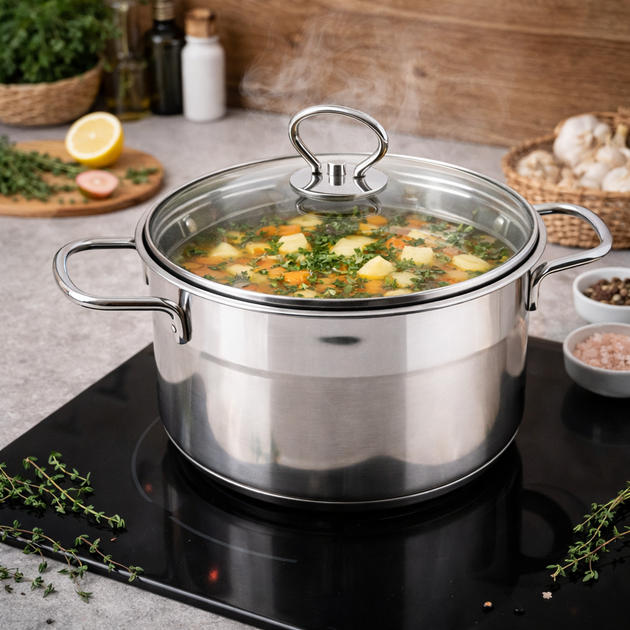 Каструля Maestro MR-3508-14 з кришкою 0,9 л нержавіюча сталь індукційна - зображення 2