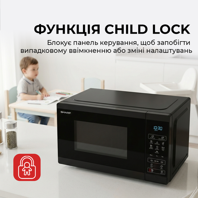 Мікрохвильова піч Sharp YC-MS02E-B - зображення 9