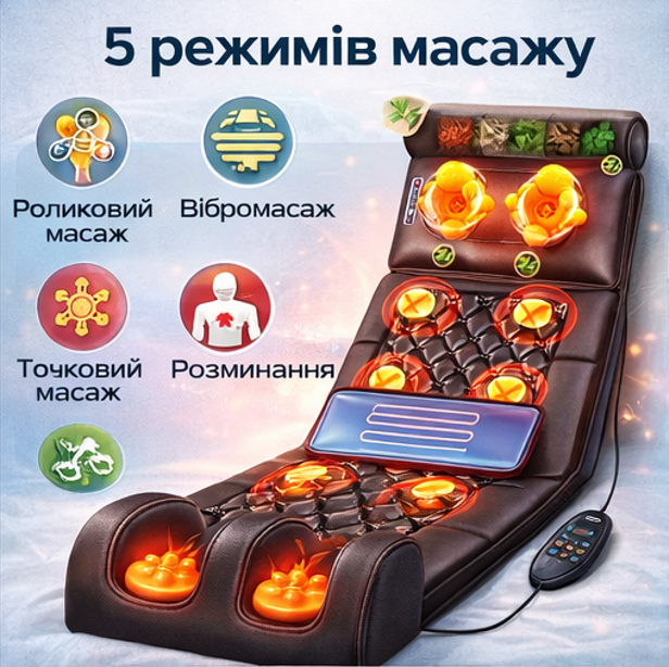 Електричний масажний матрац для спини, шиї та ніг RETTER ReNova ZH-09YX5 з підігрівом, вібромасажем та роликовим масажем - Фото 5 Електричний масажний матрац для спини, шиї та ніг RETTER ReNova ZH-09YX5 з підігрівом, вібромасажем та роликовим масажем - зображення 5