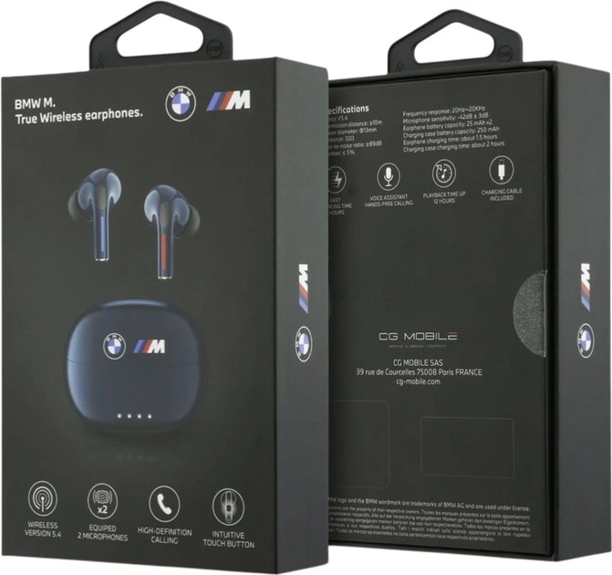 Słuchawki BMW Printed Logo Navy (BMBEXHML303ILV) - obraz 6