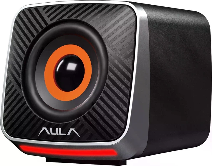 Игровые компьютерные колонки Aula A200 Gaming Speaker Black — мощность 6 Вт (2×3 Вт), стерео система 2.0, LED-подсветка, подключение AUX 3.5 мм, питание USB, компактная акустика для ПК и ноутбука - изображение 2