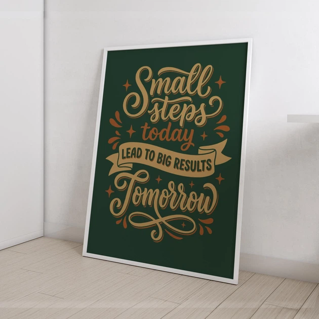 Мотивационный постер Small Steps Today Lead to Big Results Tomorrow А3 30х42 см (MOTN026_А3) - изображение 3