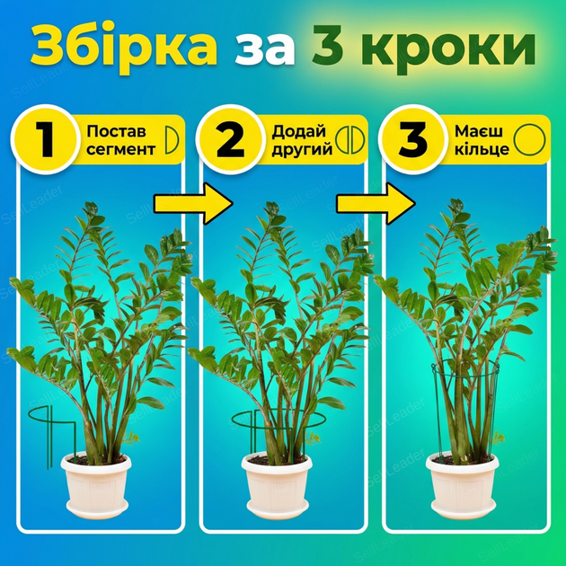 Кольцевая опора 1/2 круга 55см Ø40см для поддержки растений пионов цветов стальная подпора пвх покрытие садовая - изображение 8