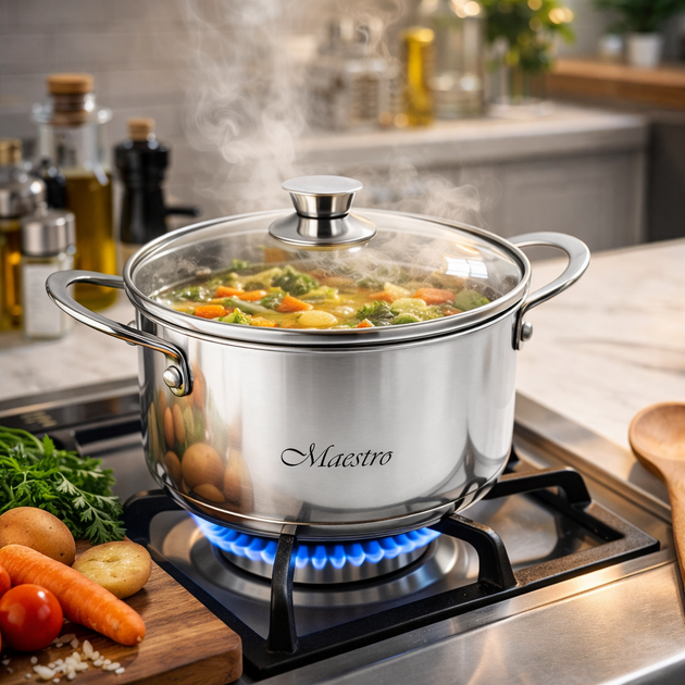 Кастрюля Maestro MR-3510-16 с крышкой 1,6л нержавеющая сталь индукционная - изображение 3