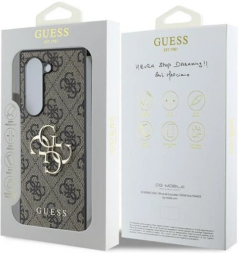 Панель Guess Leather 4G Metal Logo для Samsung Galaxy Z Fold 6 f956 Brown (3666339313159) - зображення 3