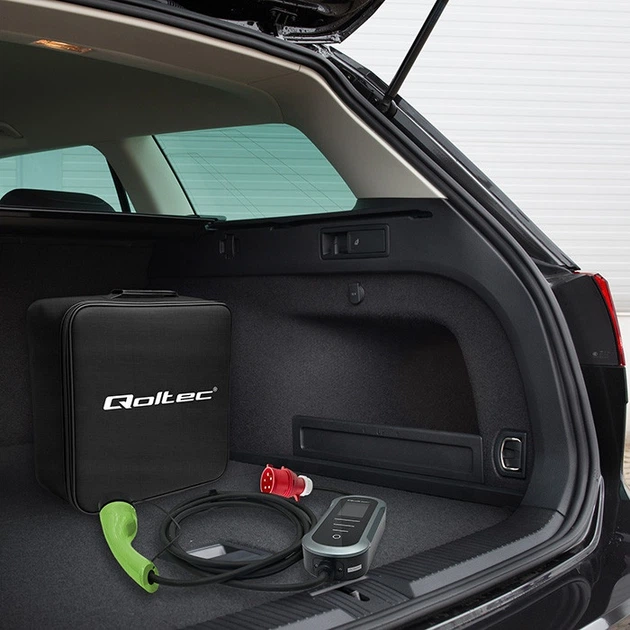 Мобільний зарядний пристрій для електромобіля Qoltec EV з регулюванням 2 в 1 Type 2 22 кВт 7 м (5901878524375) - зображення 15