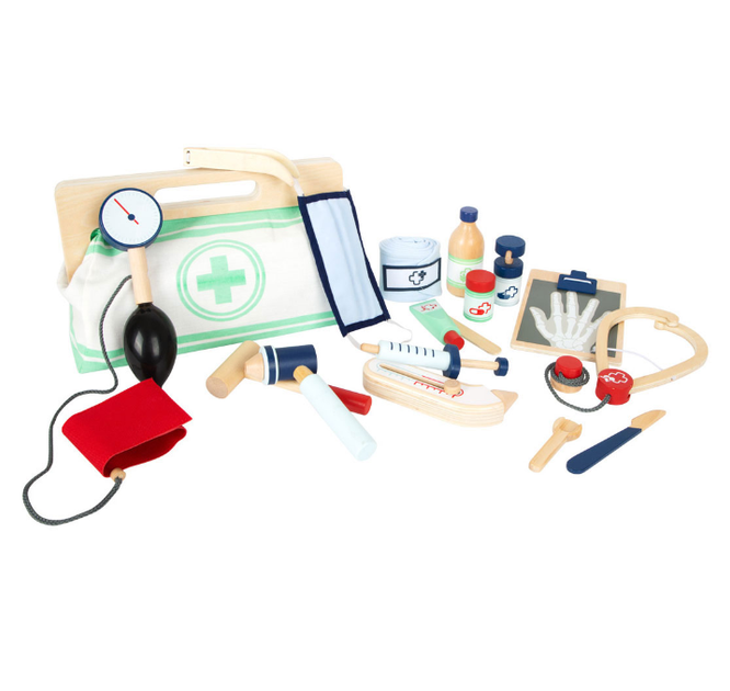 Zestaw zabawkowy Small Foot Torba lekarska z drewnianymi akcesoriami lekarskimi 18 szt (4020972119162) - obraz 2