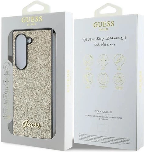 Etui Guess 4G Glitter Script Case do Samsung Galaxy Z Fold 6 Złote (3666339322700) - obraz 3