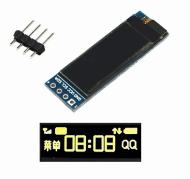 OLED LCD ЖК дисплей/экран 0,91" 128x32 IIC - желтый - Фото 2 OLED LCD ЖК дисплей/экран 0,91" 128x32 IIC - желтый - изображение 2