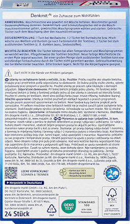 Серветки для вловлення та проти передачі кольорів на текстилі Denkmit Farb- & Schmutzfangtücher 24 шт/ уп - зображення 3