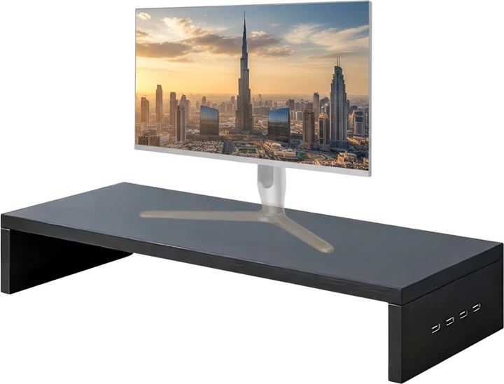 Підставка для ноутбука LOW Bamboo з USB-хабом 4xUSB Black (LOWusb4monstand) - Фото 1 Підставка для ноутбука LOW Bamboo з USB-хабом 4xUSB Black (LOWusb4monstand) - зображення 1