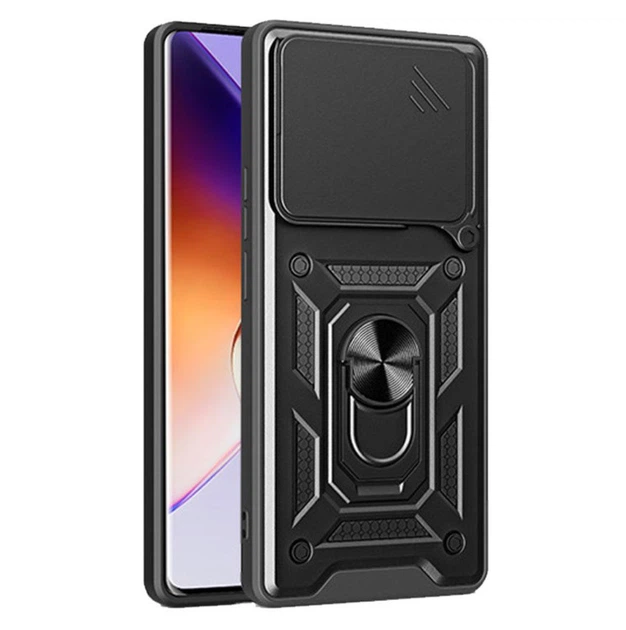 Чехол Primo Shockproof для Xiaomi Redmi Note 14 4G - противоударный, с подставкой и шторкой для камеры - Black - Фото 2 Чехол Primo Shockproof для Xiaomi Redmi Note 14 4G - противоударный, с подставкой и шторкой для камеры - Black - изображение 2