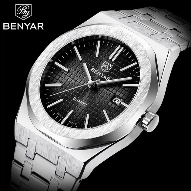 Наручний годинник Benyar BY-5219 Silver-Black кварцовий - изображение 5