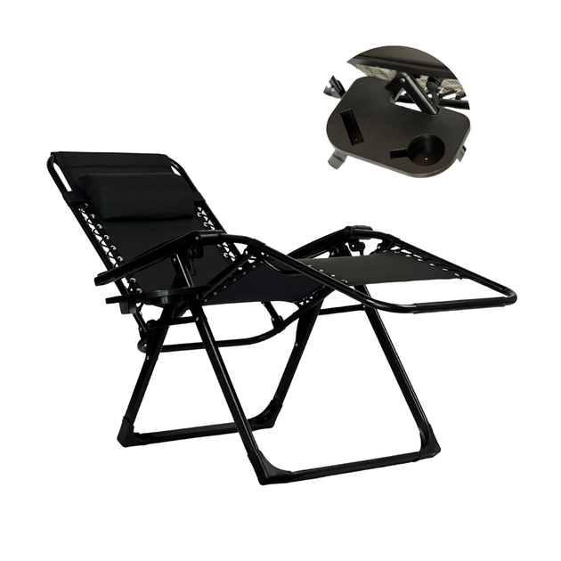 Кресло-шезлонг для релакса LEOBRO Zero Gravity Premium Black (LB-ZGC-G2-BLK) - зображення 3