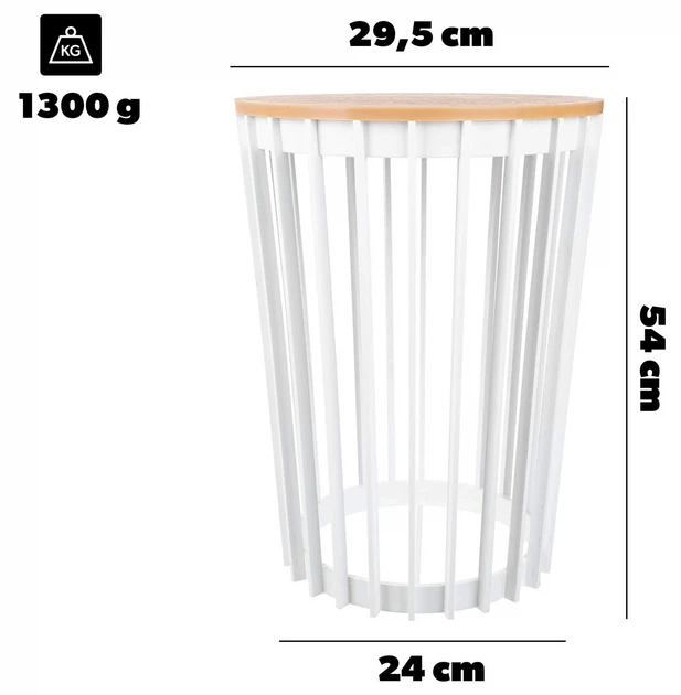 Квітник Kadax Aytre + стільниця з натурального дерева 54 см Білий K12551 (5906638323137) - зображення 3