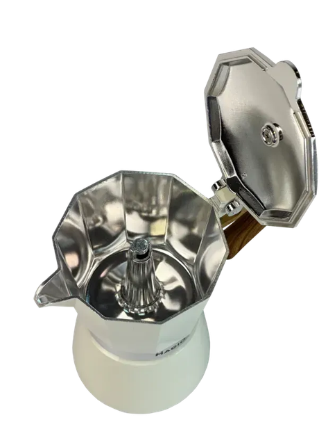 Гейзерна кавоварка MAGIO MG-1008 300 мл на 6 чашок мока-пот алюмінієва кавоварка для газової та електричної плити для еспресо - зображення 3