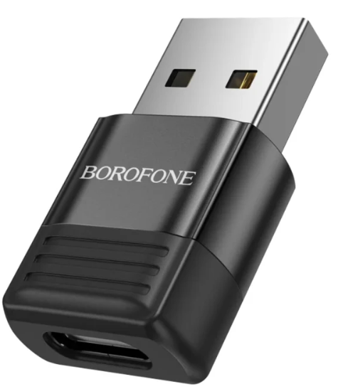 Адаптер Borofone BV18 USB male to Type-C female USB2.0 ADAPTER Black - Фото 1 Адаптер Borofone BV18 USB male to Type-C female USB2.0 ADAPTER Black - изображение 1