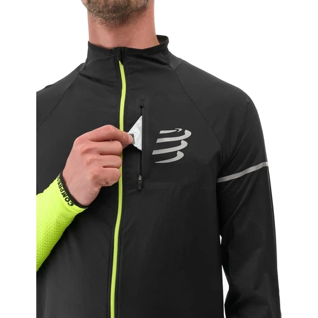 Куртка Compressport Hurricane Windproof Jacket Flash Mns Black/fluo yellow S (100077508) - Фото 4 Куртка Compressport Hurricane Windproof Jacket Flash Mns Black/fluo yellow S (100077508) - изображение 4