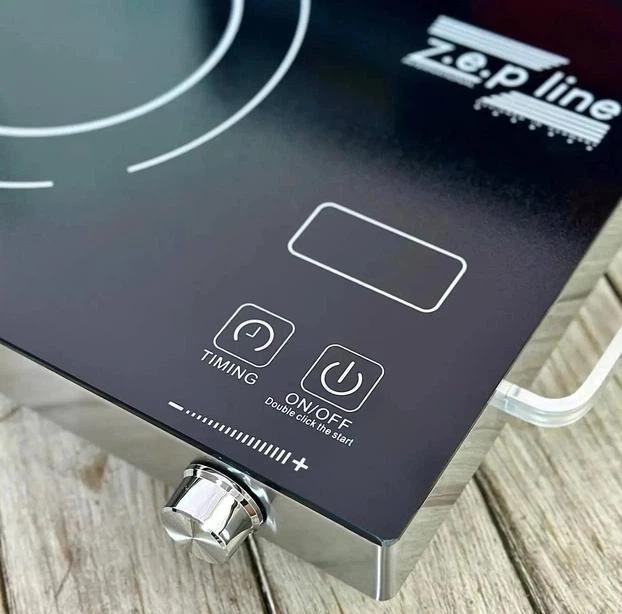 Настільна плита електрична сенсорна Zepline, 2200 Вт, однокомфоркова для всіх типів посуду, Чорний (І6О) - Фото 2 Настільна плита електрична сенсорна Zepline, 2200 Вт, однокомфоркова для всіх типів посуду, Чорний (І6О) - зображення 2