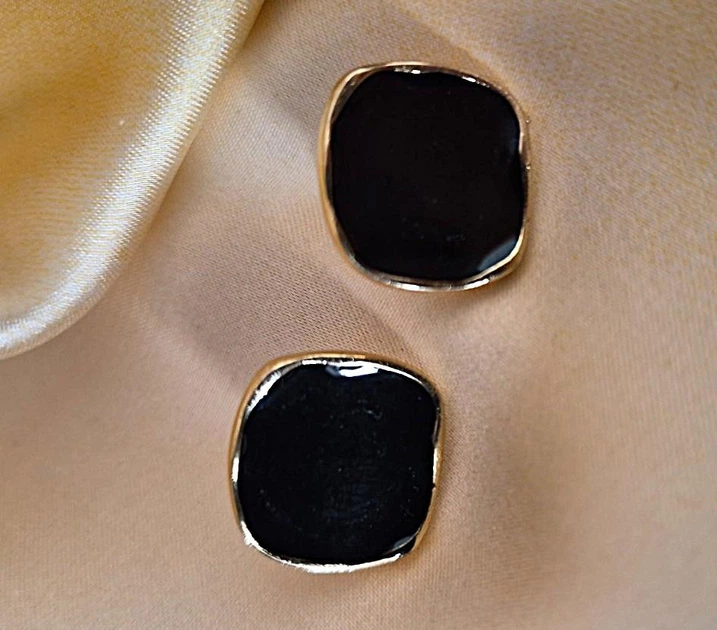 Сережки делікатні Прямокутники jewelry Чорні - зображення 5