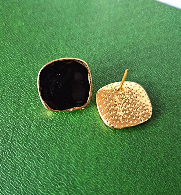 Сережки делікатні Прямокутники jewelry Чорні - зображення 11