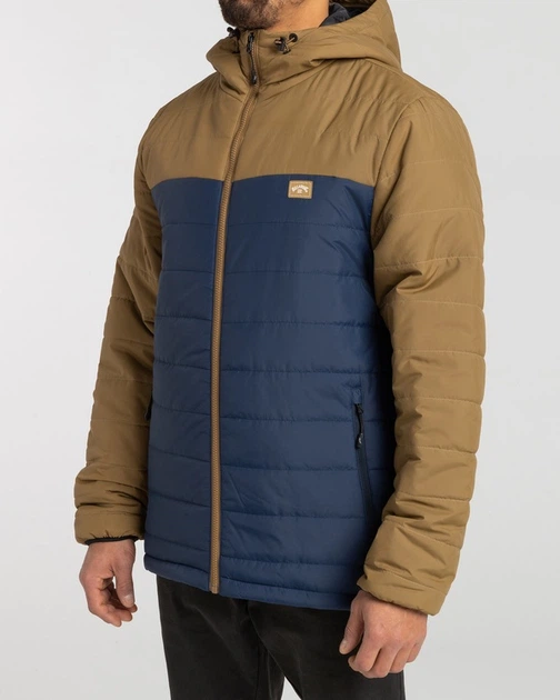 Чоловіча стьобана куртка Billabong Surf Check з капюшоном коричневого та темно-синього кольору S F1JK36 21 (S) - Фото 2 Чоловіча стьобана куртка Billabong Surf Check з капюшоном коричневого та темно-синього кольору S F1JK36 21 (S) - изображение 2