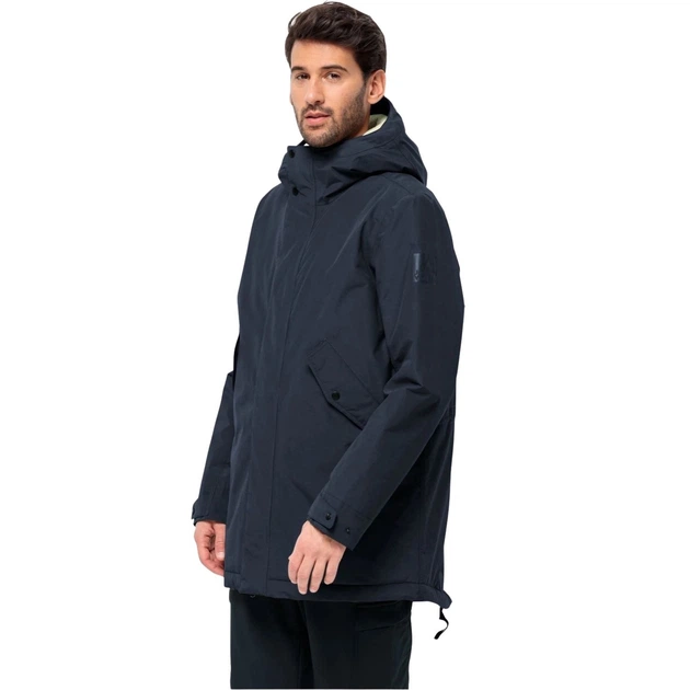 Чоловіча водонепроникна куртка Jack Wolfskin Talforst парка темно-синього кольору XL 1116011 1010 (XL) - Фото 1 Чоловіча водонепроникна куртка Jack Wolfskin Talforst парка темно-синього кольору XL 1116011 1010 (XL) - изображение 1