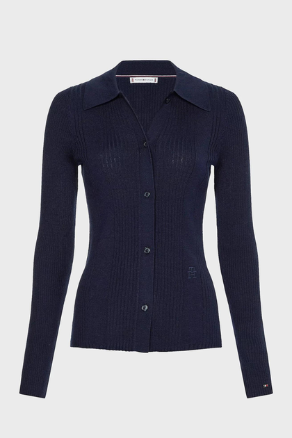 Жіночий приталений джемпер Tommy Hilfiger Polo на розстібних ґудзиках XXS WW0WW37342 DW5 XXS - зображення 4